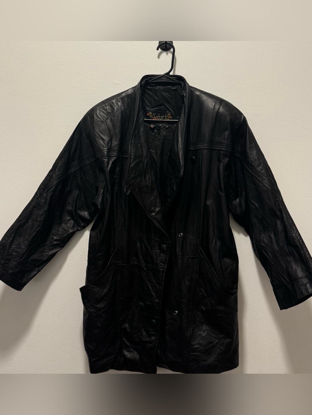 Vintage Leather Jacket‎ 🖤 Charles Klein Small 90s Genuine Leather